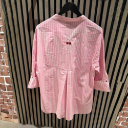 Wauw Luna cherry shirt - light pink stripe - 10219