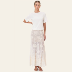 Byic Ellinoric lace maxi skirt off white - 2565