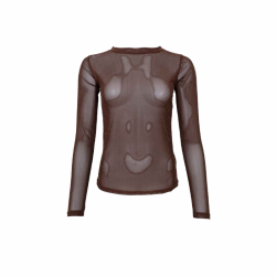 Black Colour Jessie coffe mesh blouse  - 41223