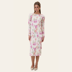Byic Oda dress pink flower blush print - A1015