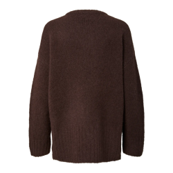Pieces Tina ls o-neck knit hot fudge - 17166061