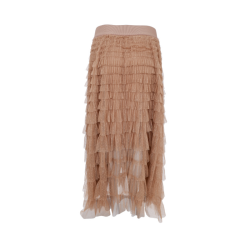Black Colour Angelina mesh skirt latte - 40965