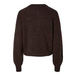 Yas Johi ls wool blend cardigan coffee bean - 26040004