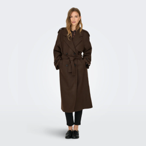 Only Dear trillion long belt coat choclate brown - 15344734