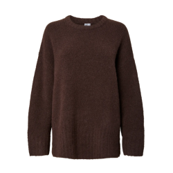 Pieces Tina ls o-neck knit hot fudge - 17166061