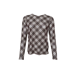 Black Colour Kamma brown tartan mesh blouse  - 42000