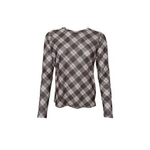 Black Colour Kamma brown tartan mesh blouse  - 42000