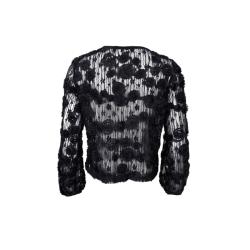 Black Colour Elloise flower patch blouse black - 41281