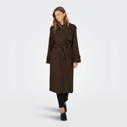 Only Dear trillion long belt coat choclate brown - 15344734