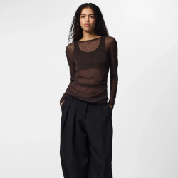 Pieces Bobo ls mesh rouching top hot fudge - 17165986