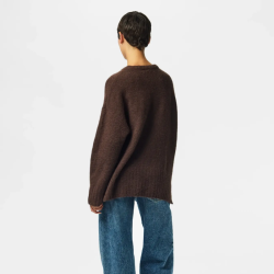 Pieces Tina ls o-neck knit hot fudge - 17166061