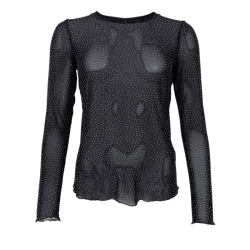 Black colour Alexis blouse w/stones black - 40746