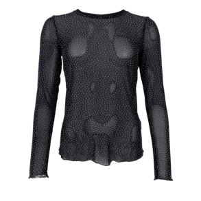Black colour Alexis blouse w/stones black - 40746