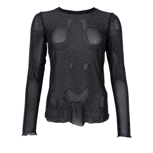 Black colour Alexis blouse w/stones black - 40746