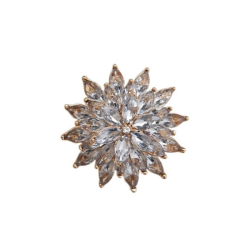 BLACK COLOUR DAISY BROOCH GOLD COLOURED - 4535