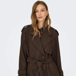 Only Dear trillion long belt coat choclate brown - 15344734
