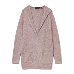 Vero Moda Doffy ls open hood cardigan woodrose melange - 10235948
