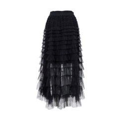 Black Colour Angelina mesh skirt black - 40965