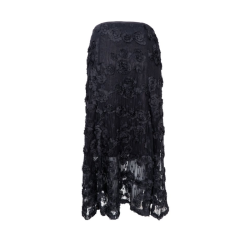 Black Colour Elloise flower patch skirt black - 41282
