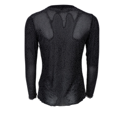 Black colour Alexis blouse w/stones black - 40746