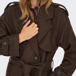 Only Dear trillion long belt coat choclate brown - 15344734