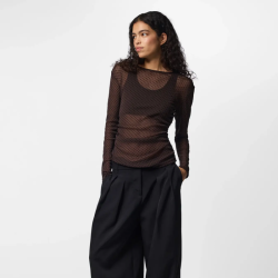 Pieces Bobo ls mesh rouching top hot fudge - 17165986