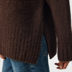 Pieces Tina ls o-neck knit hot fudge - 17166061