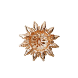 BLACK COLOUR DAISY BROOCH GOLD COLOURED - 4535