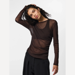 Pieces Bobo ls mesh rouching top hot fudge - 17165986