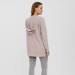 Vero Moda Doffy ls open hood cardigan woodrose melange - 10235948