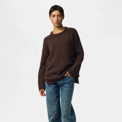Pieces Tina ls o-neck knit hot fudge - 17166061