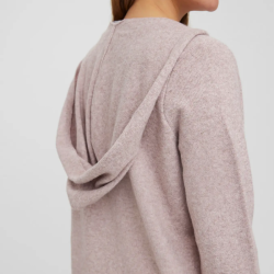Vero Moda Doffy ls open hood cardigan woodrose melange - 10235948