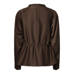 Yas Pella ls funnel neck top chocolate brown - 26041002