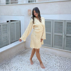 Byic Ofelia wrap dress yellow flower print - A23934