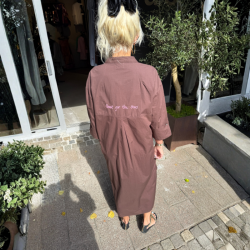 Wauw Luna dress - shoot for the stars chocolate brown - 10225
