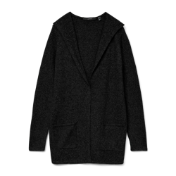 Vero Moda Doffy ls open hood cardigan black melange - 10235948