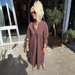 Wauw Luna dress - shoot for the stars chocolate brown - 10225