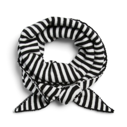 Pieces Komma triangle scraf black bright white stripe - 17159754