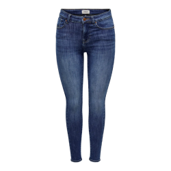 Only power mid sk pushup jeans dark blue denim 15313697