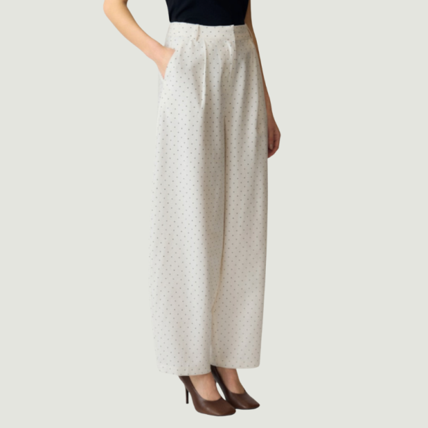 Yas Dotly berrel bukser star white/black - 26041150