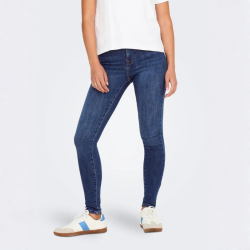 Only power mid sk pushup jeans dark blue denim 15313697