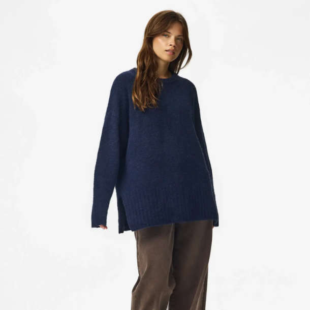 Pieces Tina ls o-neck knit maritime blue - 17166061