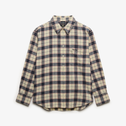 Superdry Check Flannel Relaxed Shirt Off White Mix Check - w4010547a