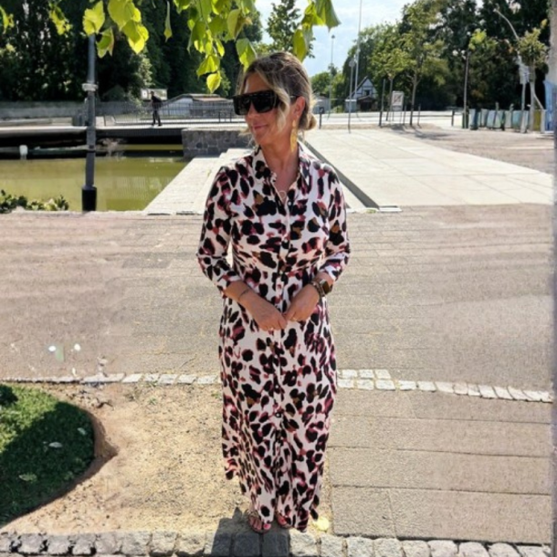 Yas Savanna long shirt dress mellow rose liro print - 26022663