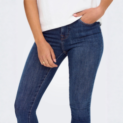 Only power mid sk pushup jeans dark blue denim 15313697