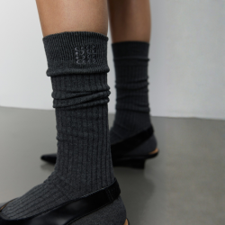 Sofie Schnoor Beathasw Knee Socks 2-Pack dark greyl melange- Sno5937