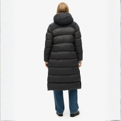 SuperDry Rip-Stop longline puffer coat black gid - w5011735a - a4O