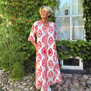 Wauw Tabita dress red and white - 10208