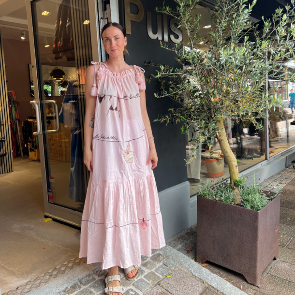 Wauw Gitte dress light pink with embroidery - 10223