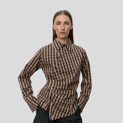 Sofie Schnoor Paigesw Asymmetric Shirt � Brown Check - S263240